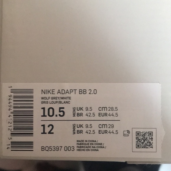 **DeadStock Nike bb Adapt wolf grey - Picture 4 of 6